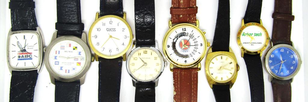 (8) WRIST WATCHES - SOME WITH ADVERTISING (1 of 3)