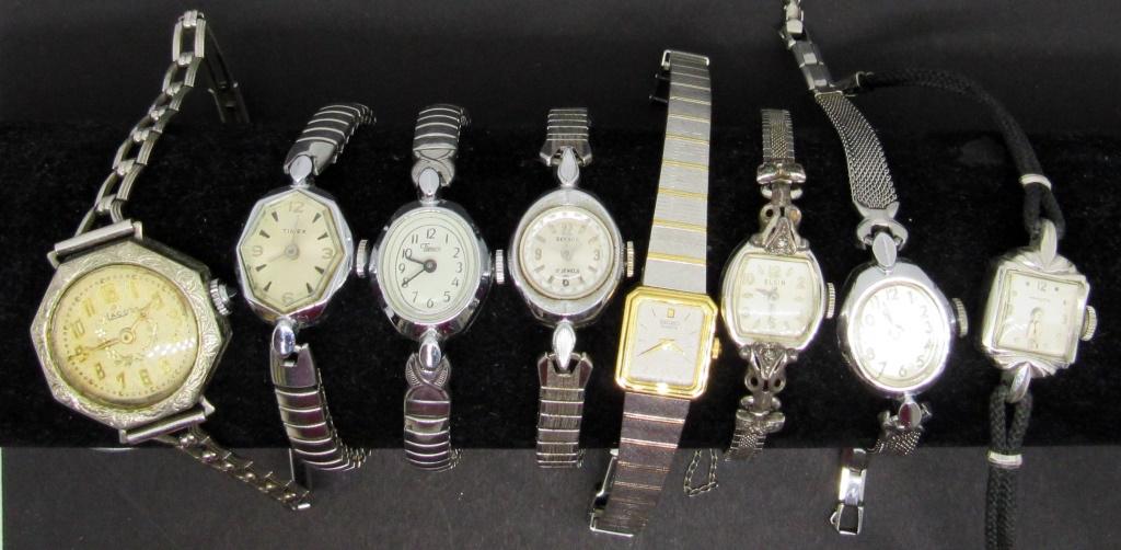8 LADIES WRIST WATCHES!: SEIKO, ELGIN, TIMEX, HAMILTON, BENRUS, SWISS LACO; UNTESTED