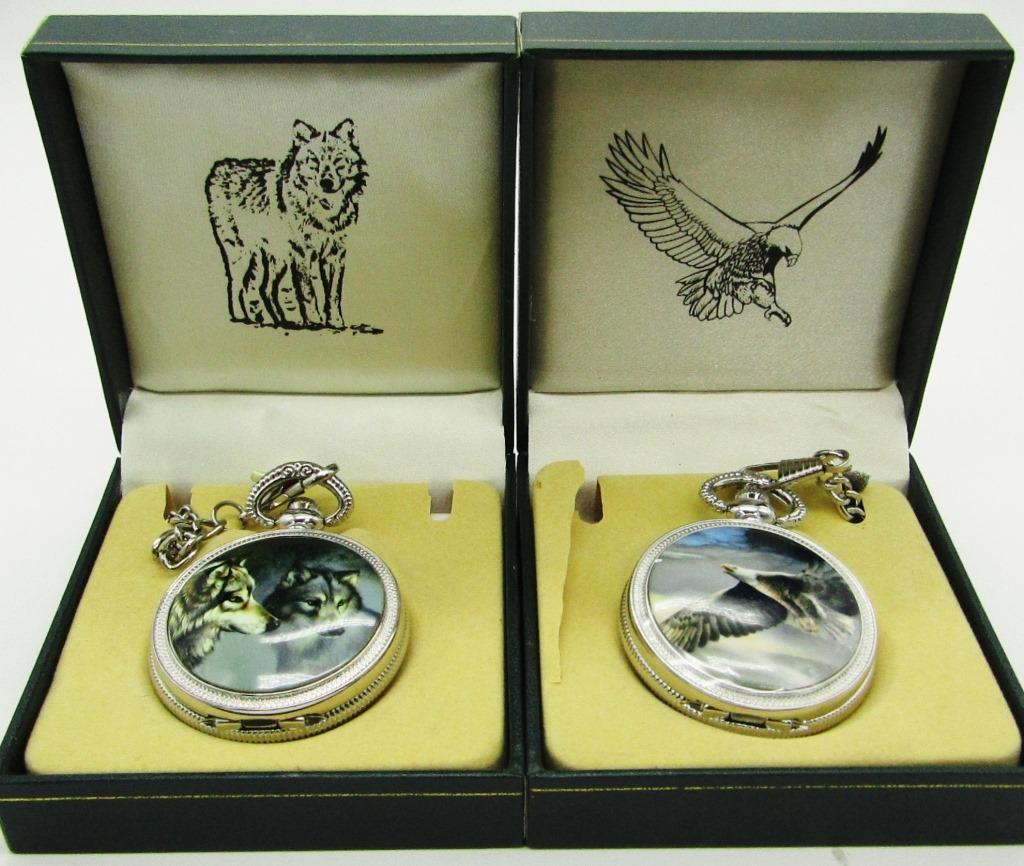 (2) QUARTZ POCKET WATCHES new in box (1 of 4)