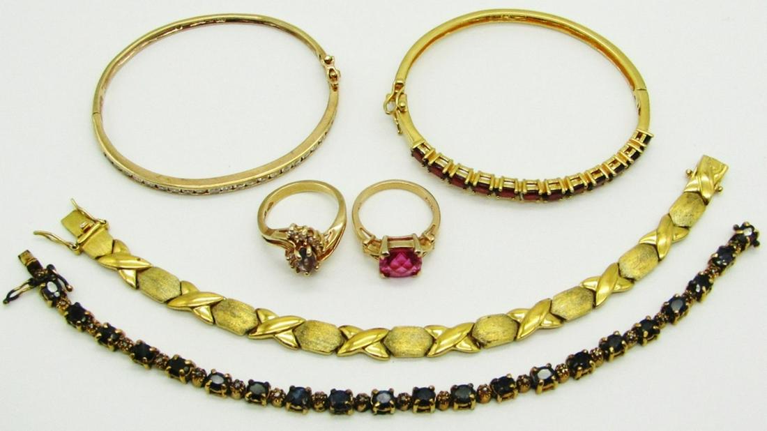 GOLD TONED STERLING JEWELRY LOT (1 of 10)