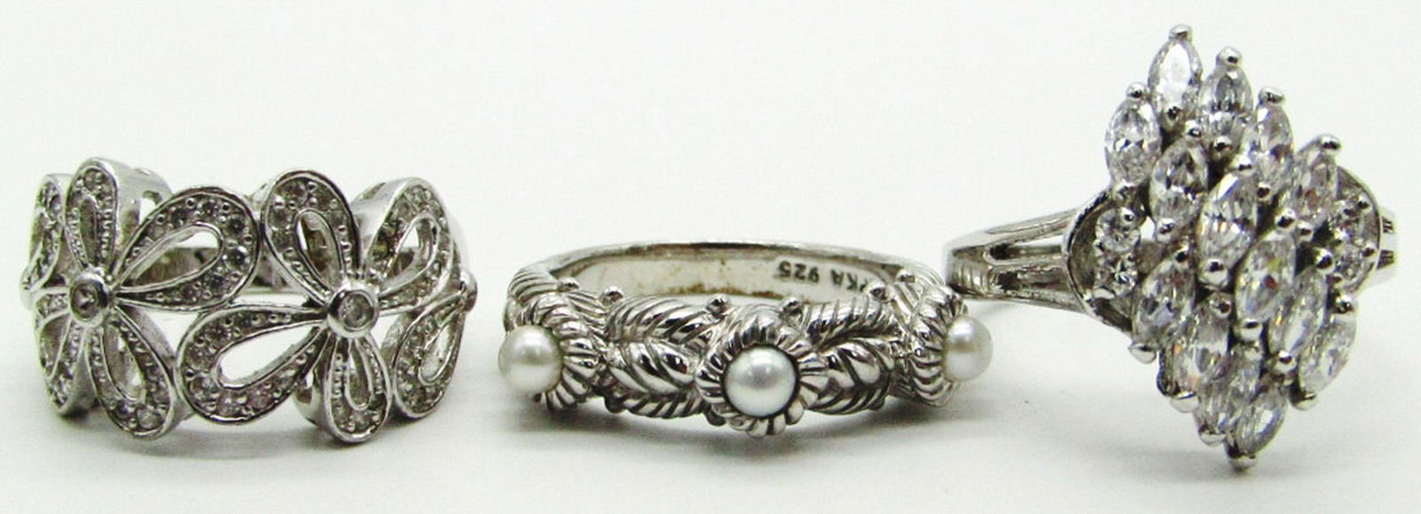 (3) STERLING FASHION RINGS (1) JUDITH RIPKA (1 of 9)
