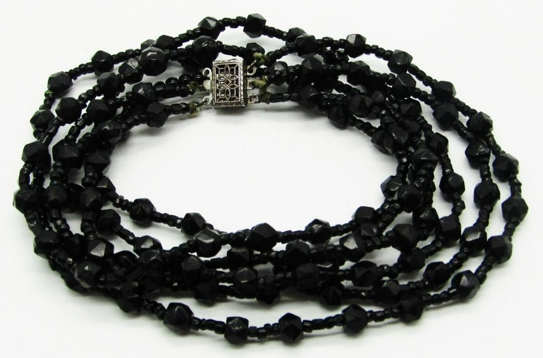 BLACK TOURBALINE NECKLACE w/STERLING CLASP (1 of 3)