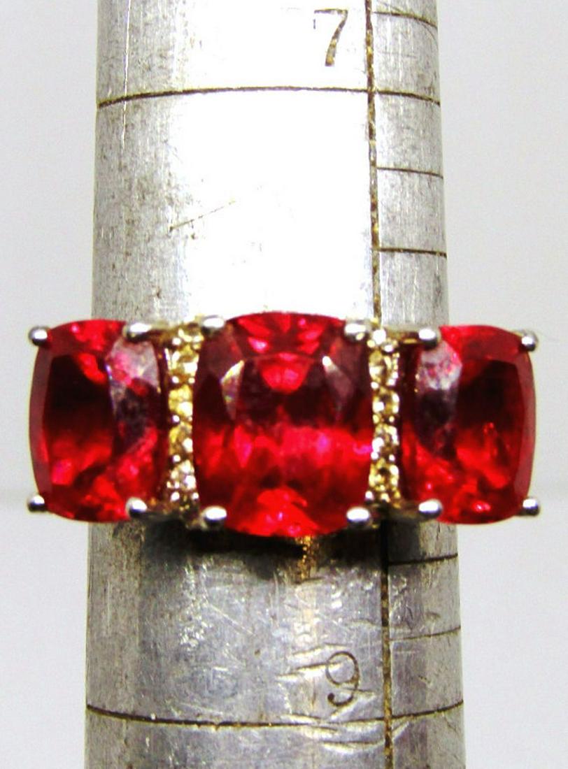 (2) GARNET STERLING LADIES RINGS -SIZE 8: BBJ .925 - 12 DWT