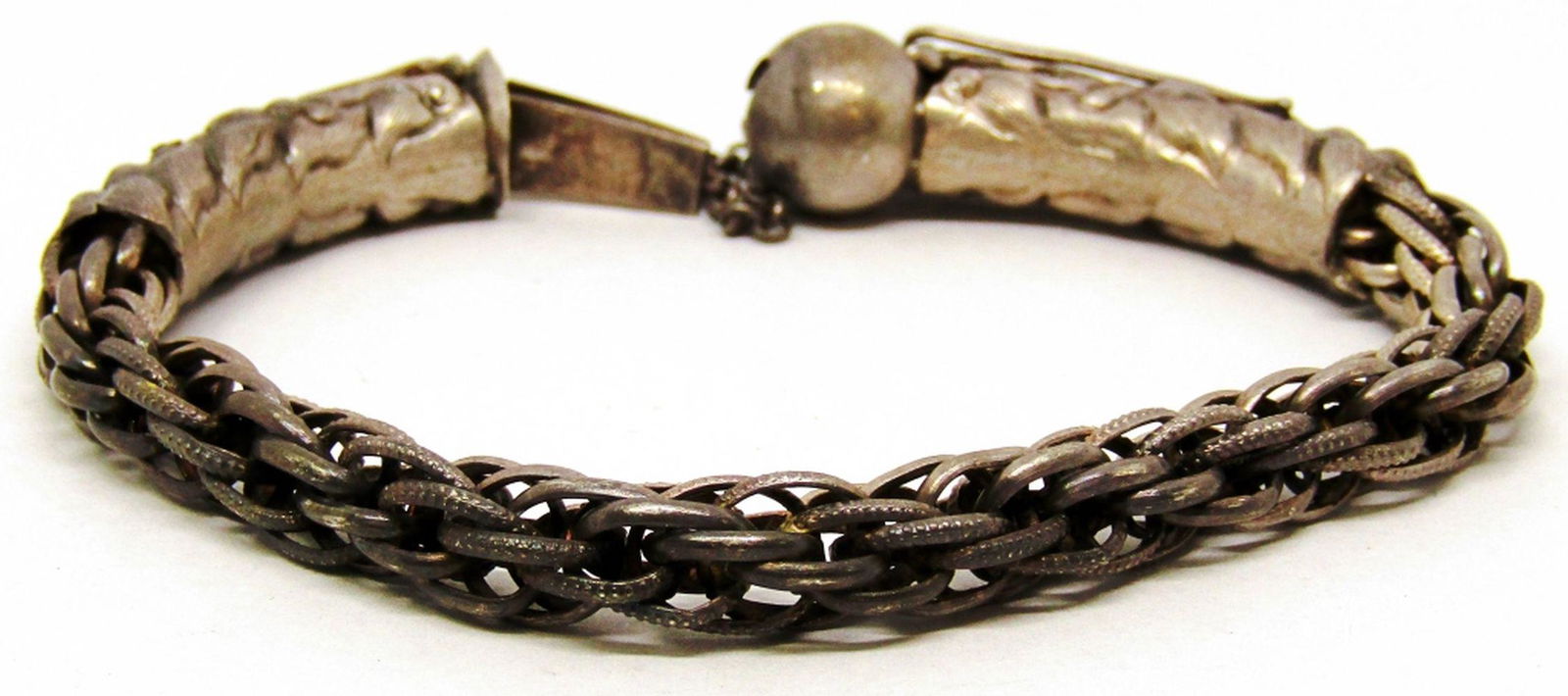 8 INCH DRAGON CLASP STERLING BRACELET (1 of 3)