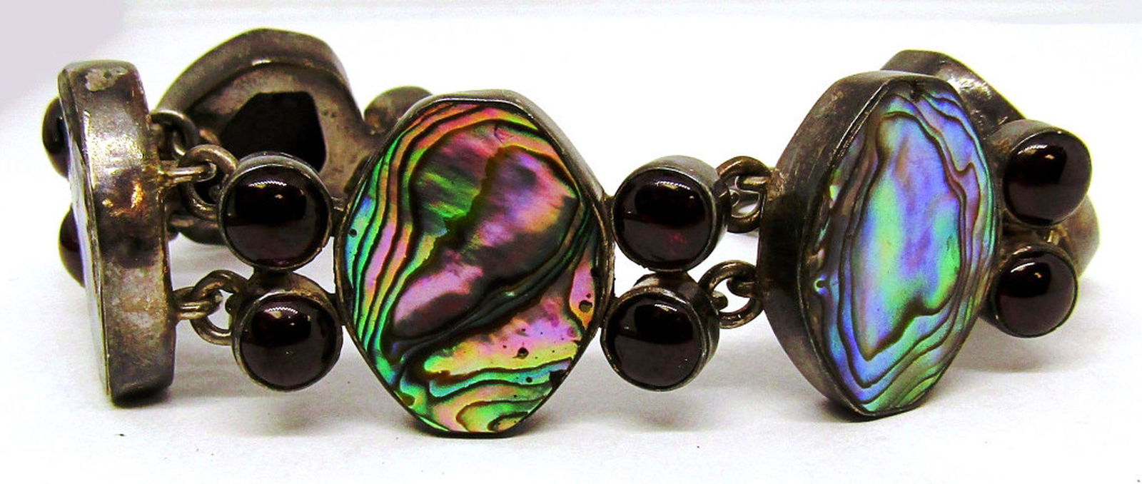STUNNING ABALONE STERLING BRACELET (1 of 4)