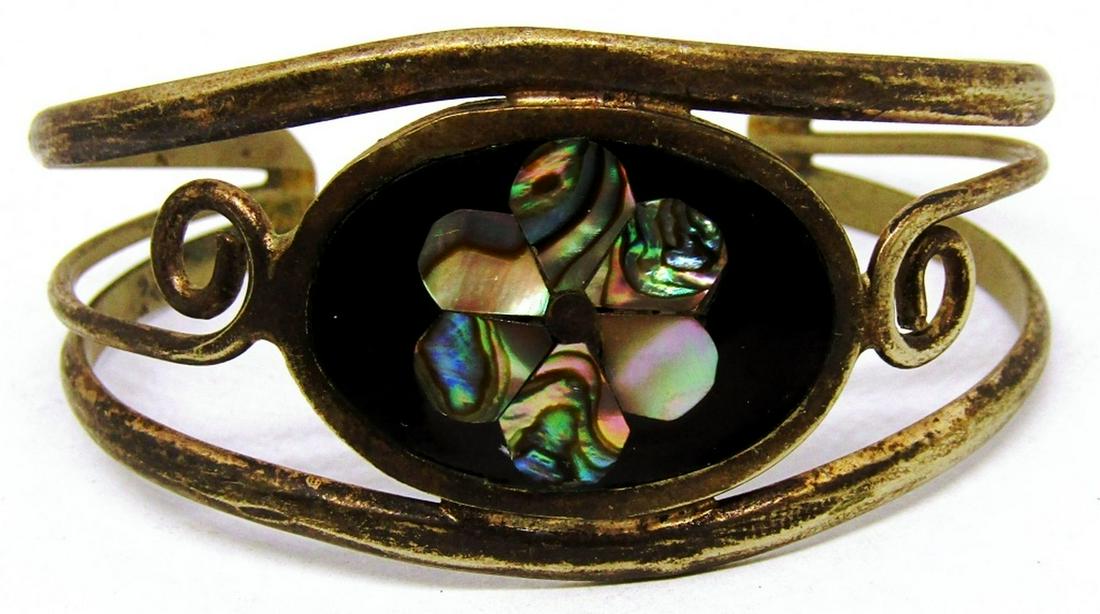 MEXICO ABALONE INLAY CUFF BRACELET (1 of 3)
