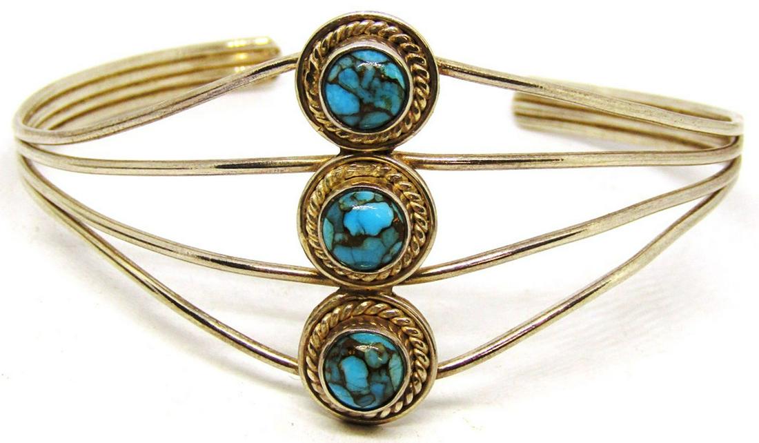 PRETTY  STERLING WIRE CUFF BRACELET (1 of 3)