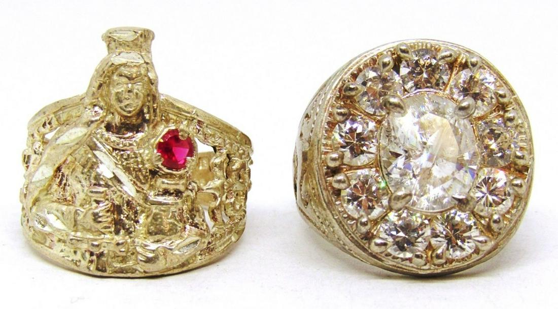 (2) UNIQUE STERLING RINGS - SIZE 11 (1 of 6)