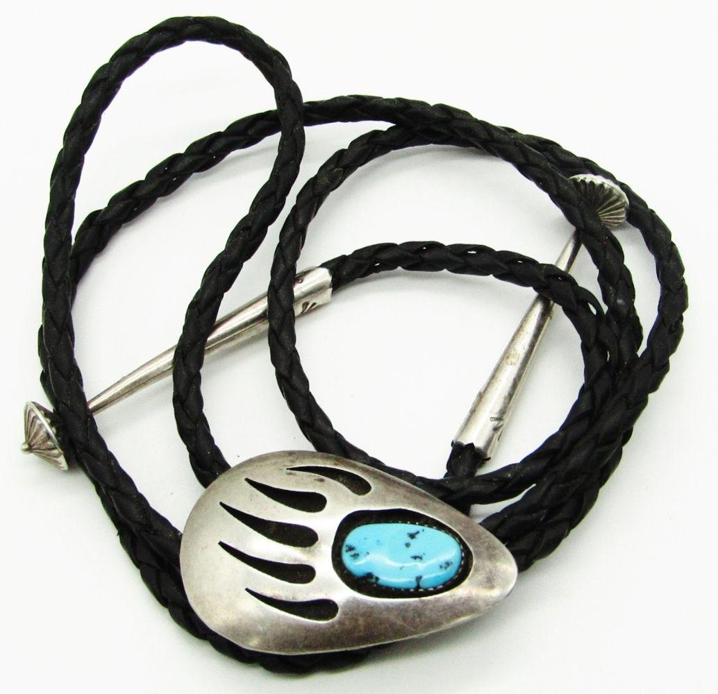 "TN" SOUTHWESTERN STERLING BEAR CLAW BOLO (1 of 4)