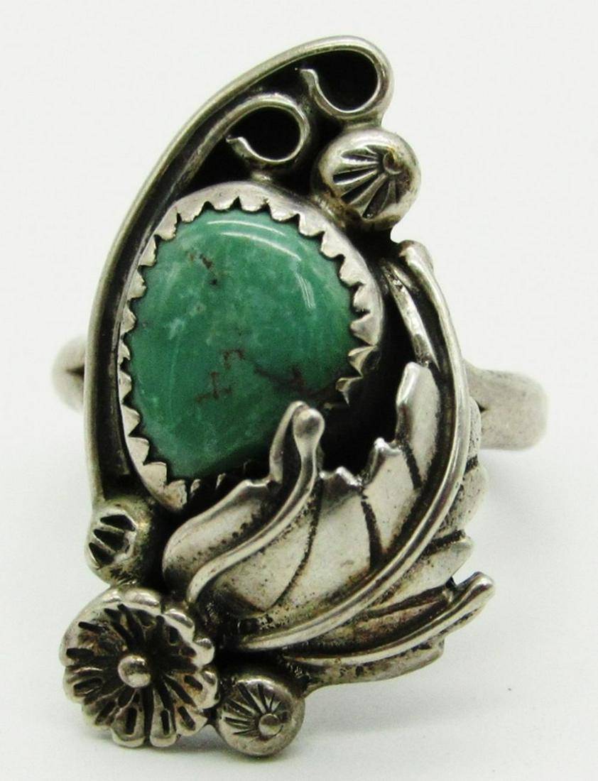 SOUTHWESTERN STERLING RING WITH GREEN (1 of 4)