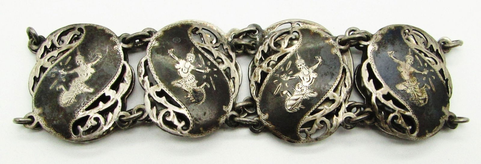 8 INCH SIAM STERLING PANEL BRACELET WITH (1 of 4)