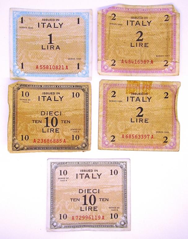 (5) MILITARY PAYMENT NOTES / CURRENCY (1 of 2)