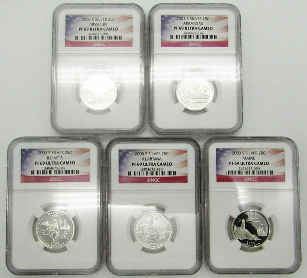 2003 S SILVER PROOF QTR SET NGC PF69 UC (1 of 11)