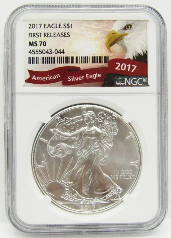 2017 AMERICAN SILVER EAGLE NGC MS70 1st RELEASE (1 of 4)