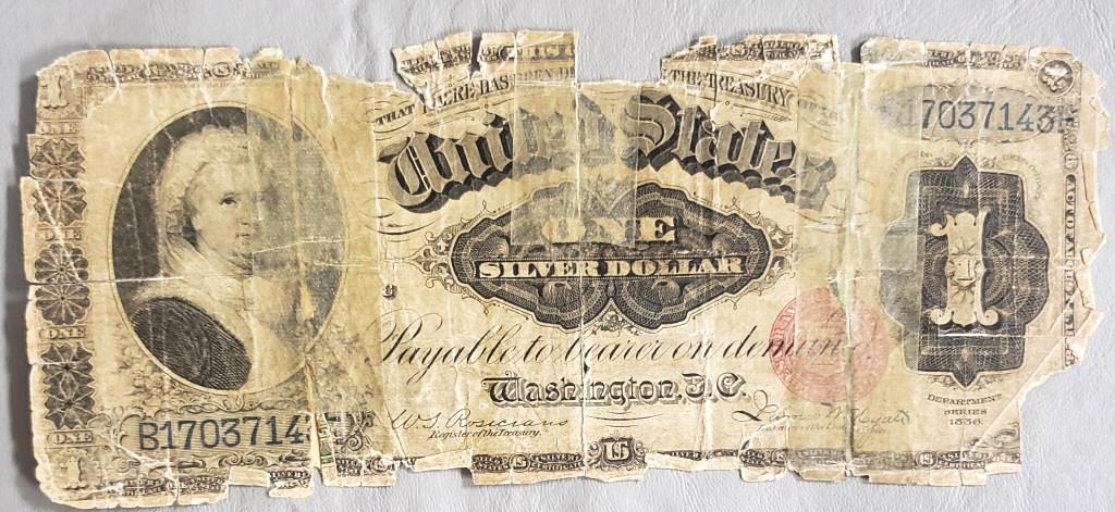 1891 MARTHA WASHINGTON $1 SILVER CERT (1 of 2)