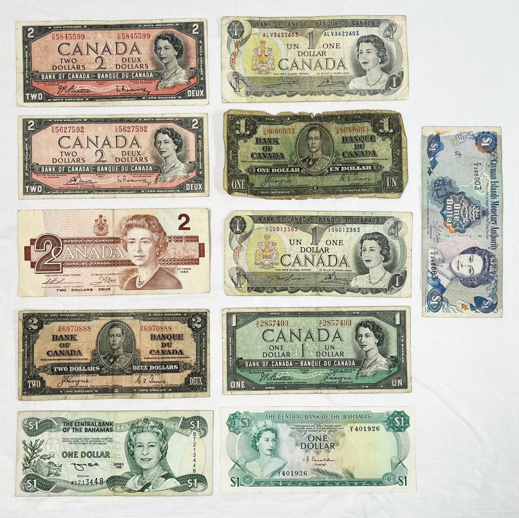 (11) CANADA / BAHAMAS BANK NOTES (1 of 2)