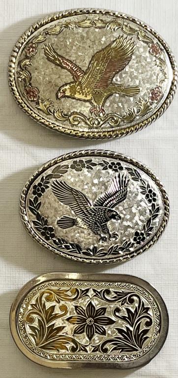 Large Western Style Eagle and floral Buckles (1 of 7)