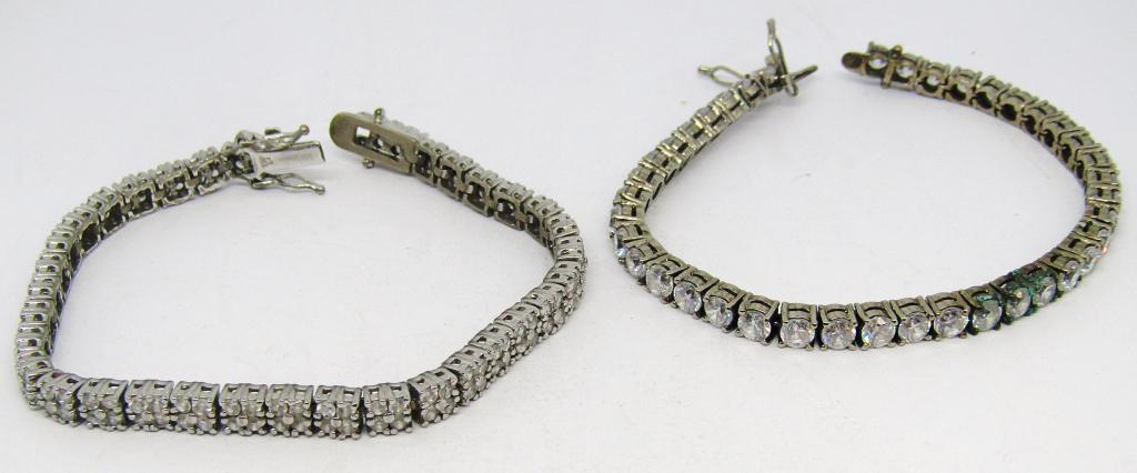 2-STERLING TENNIS BRACELETS WITH POSSIBLE (1 of 2)