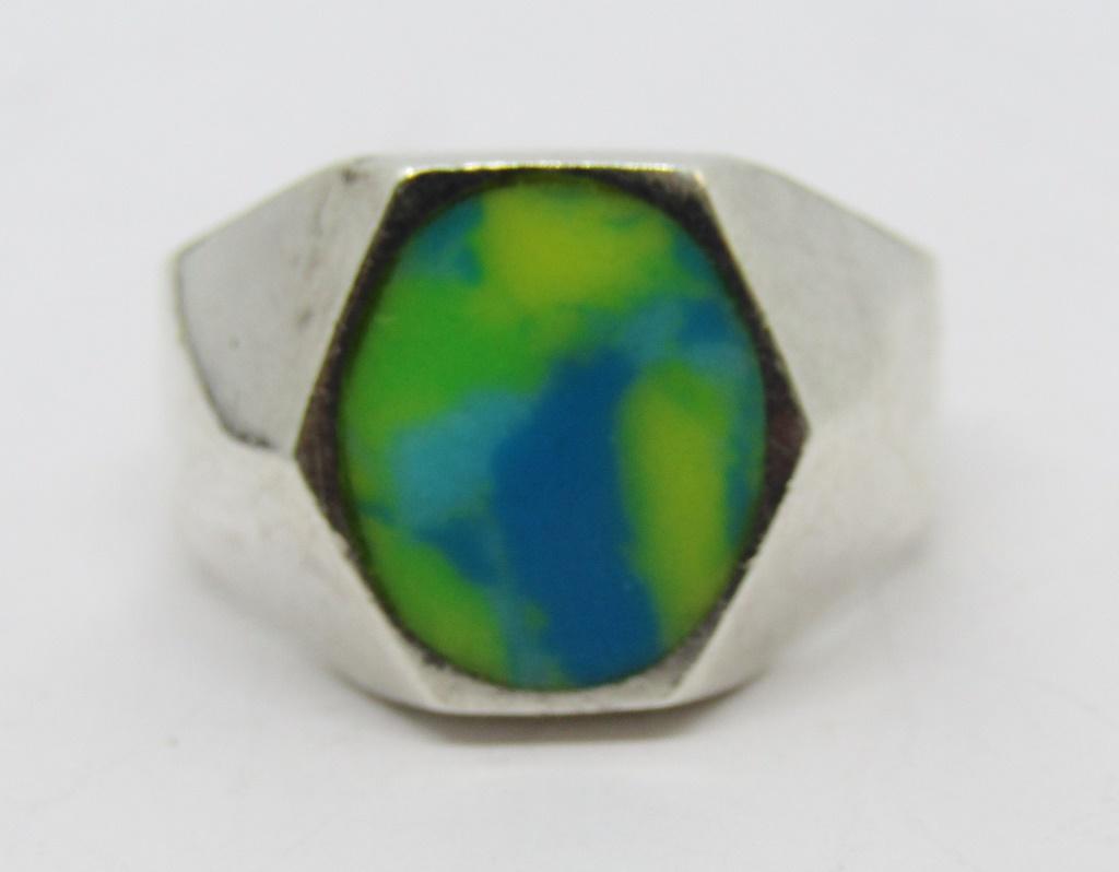 MEXICO STERLING MEN'S RING WITH ELECTRIC (1 of 5)