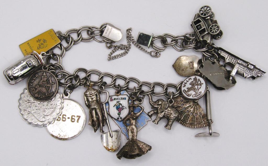 LOADED! VINTAGE CHARM BRACELET WITH (20) (1 of 5)