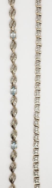 2-GOLD TONED STERLING TENNIS BRACELETS (1 of 5)