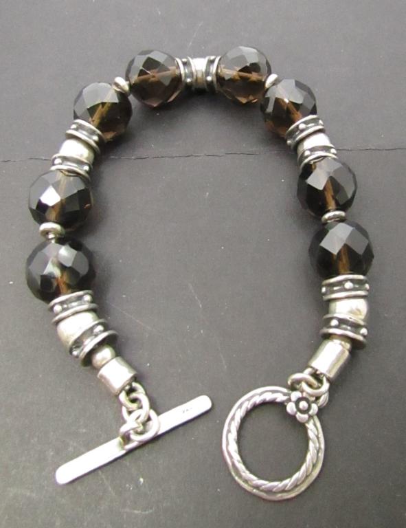 7 INCH MODERN STERLING BEADED BRACELET WITH (1 of 2)