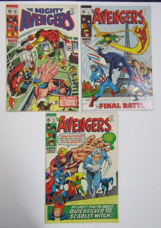 (3) THE AVENGERS 1969/70 w/KEY ISSUES (1 of 6)