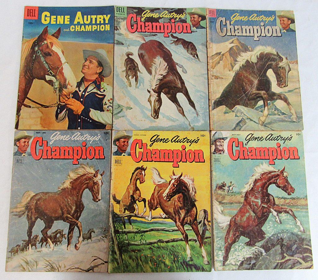 (6) DELL : GENE AUTRYS CHAMPION COMICS! (1 of 2)