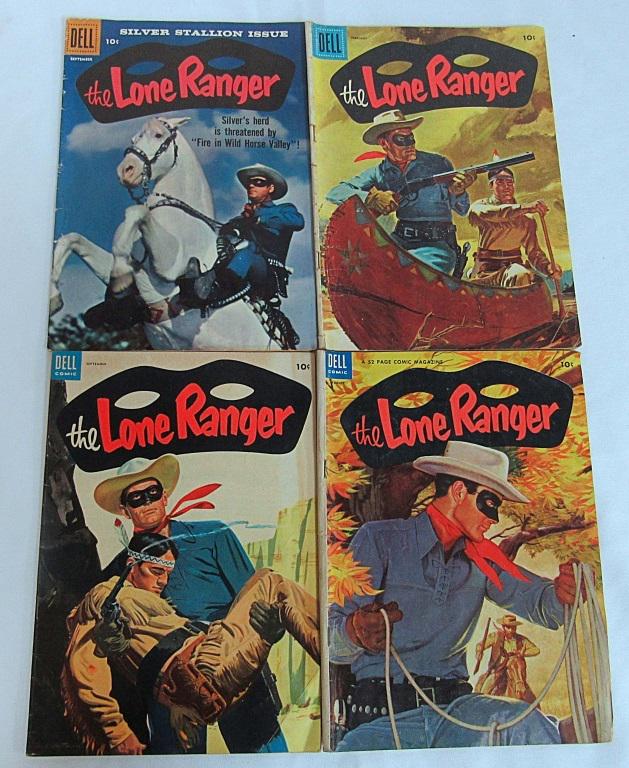 (4) DELL : THE LONE RANGER COMICS! (1 of 2)
