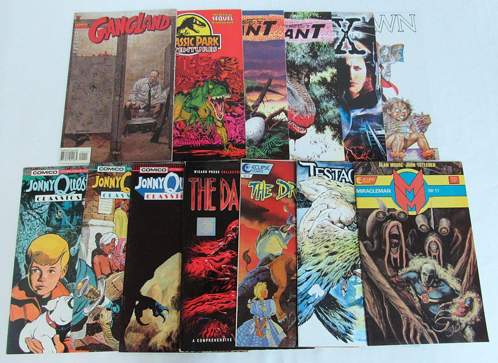 (13) MODERN COMIC BOOKS: TYRANT #1 & #2,: JURASSIC PARK #1, THE DARK BOOK #1, GANGLAND #1, JONNY QUEST #1, #2, #3, PLUS MORE