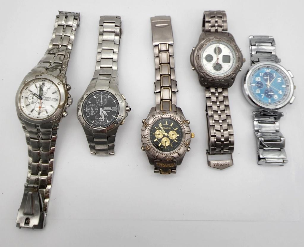 5-MEN'S SILVER TONED CHRONOGRAPH FASHION (1 of 12)