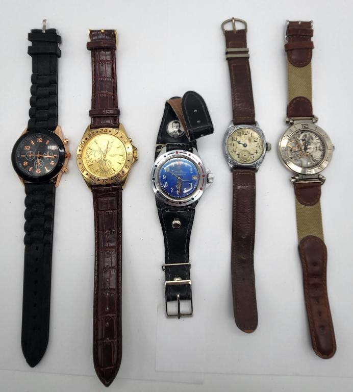 5-VINTAGE MEN'S FASHION WRISTWATCHES WITH (1 of 11)