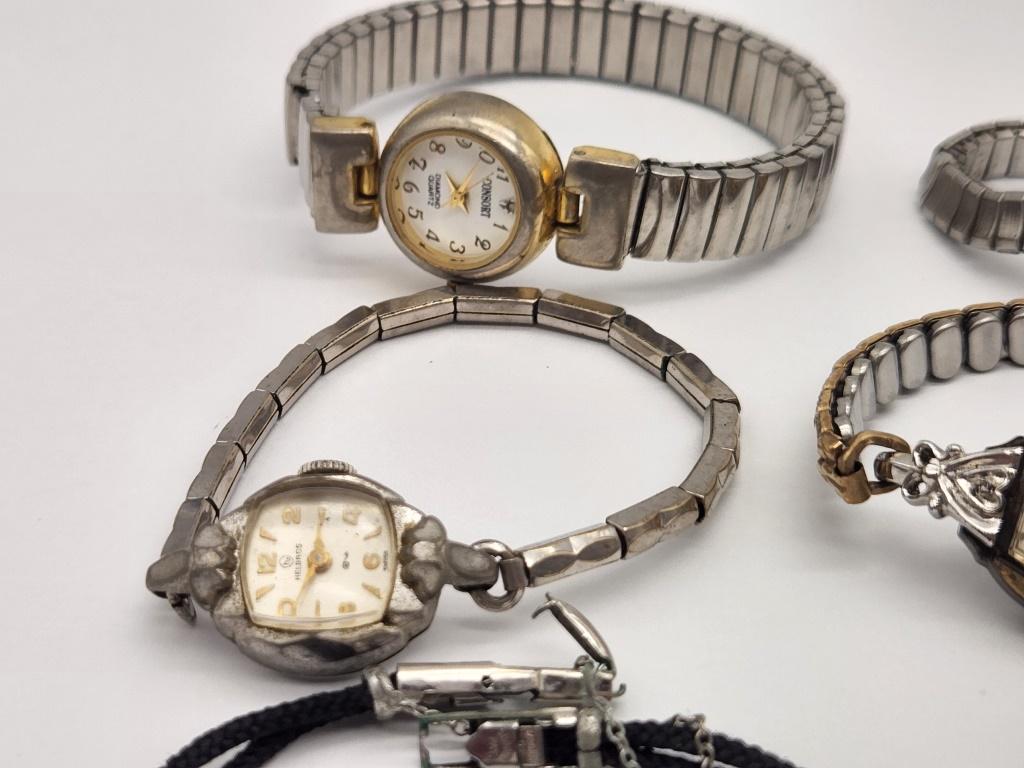13-VTG WOMAN'S WRISTWATCHES: CONSORT-: HAMILTON-GRUEN-CARAVELLE-GIRARD-HELBROS-TIMEX -JULES JIRGENSON-SEIKO & MORE! ALL WATCHES UNTESTED