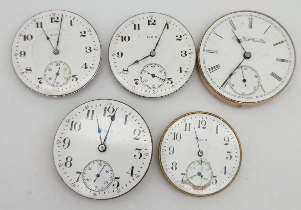 5-VINTAGE ELGIN POCKET WATCH FACES (1 of 7)