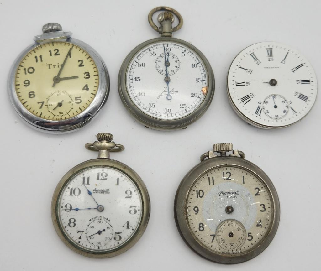5-VINTAGE POCKET WATCHE FACES (4)W/CASE (1 of 3)