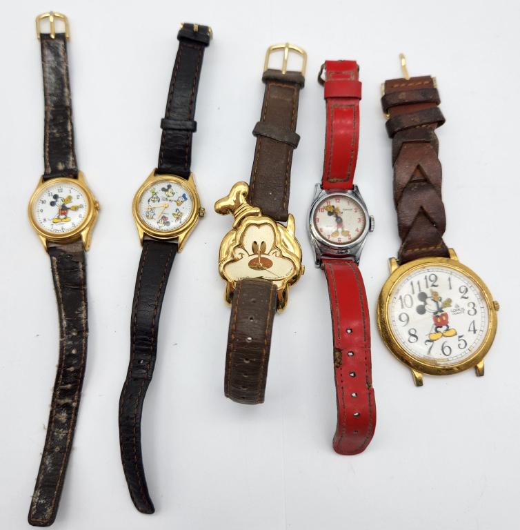 5-VINTAGE DISNEY UNISEX WRISTWATCHES (1 of 10)