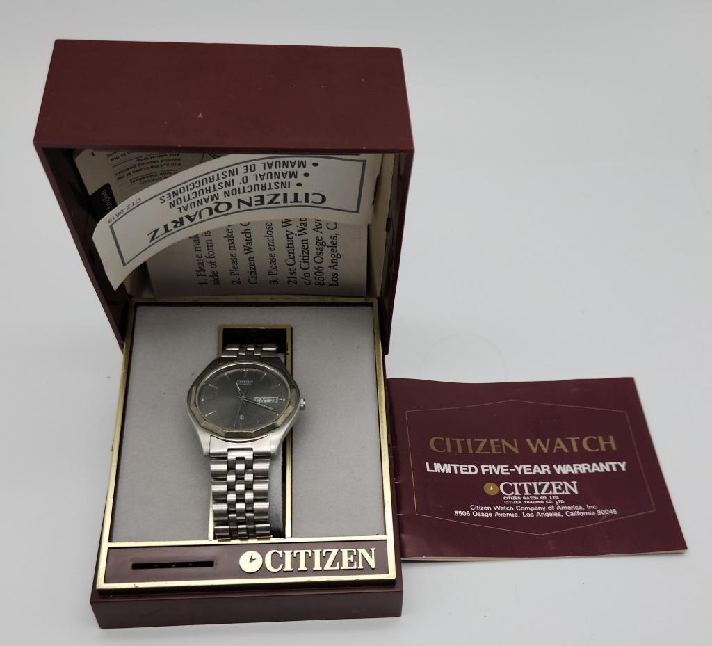NIB! CITIZEN MEN'S DAY DATE WRISTWATCH: UNTESTED