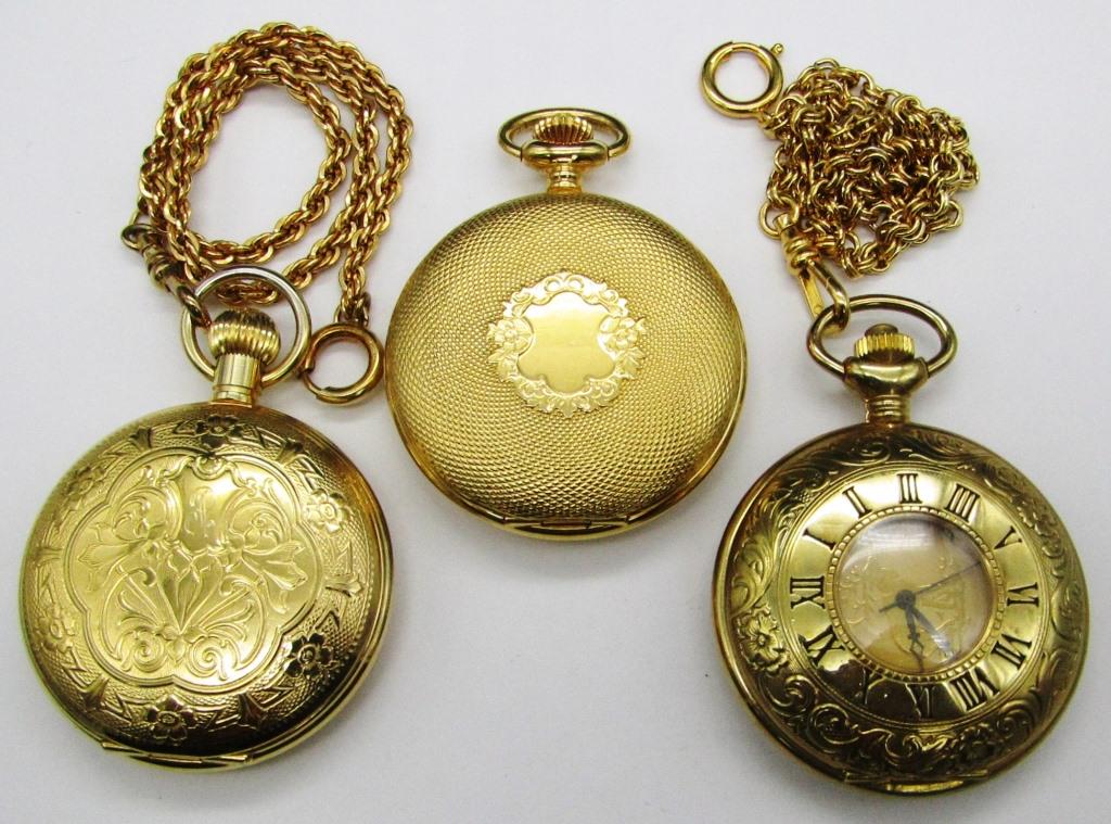 (3) MODERN POCKET WATCHES (2) 17 jewel (1 of 10)