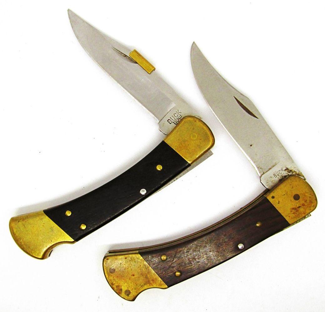 (2) Buck USA 110 Folding Hunting PocketKnives (1 of 4)