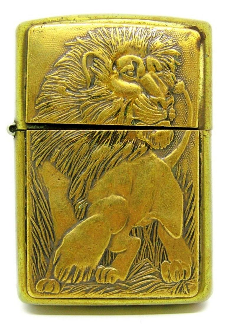 1995 Solid Brass ZIPPO Barrett Smythe Animal Lion! (1 of 5)