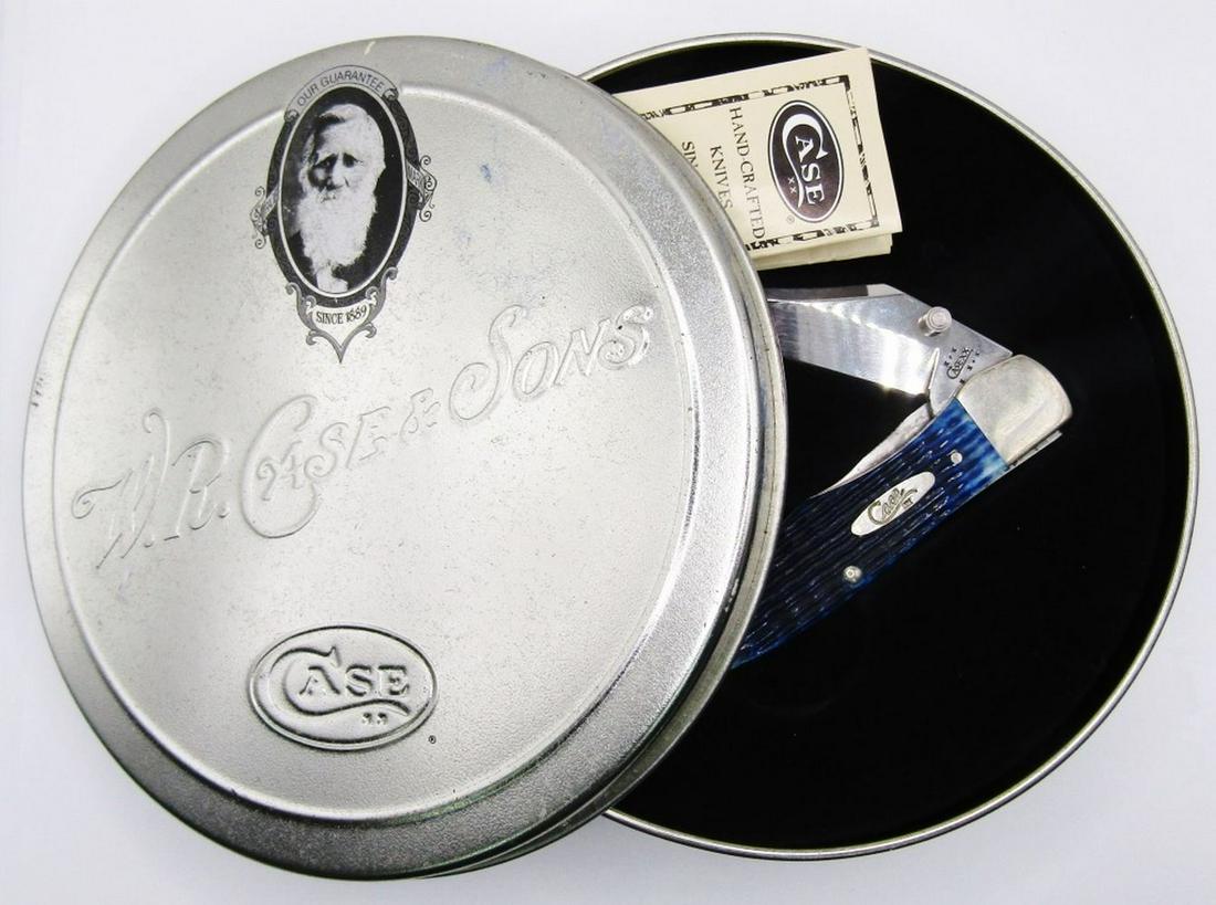 2003 Case XX 61265LC Pocket Knife NIB!: Navy Blue Jigged Bone Folding LinerLock Hunter Knife! New in Box!