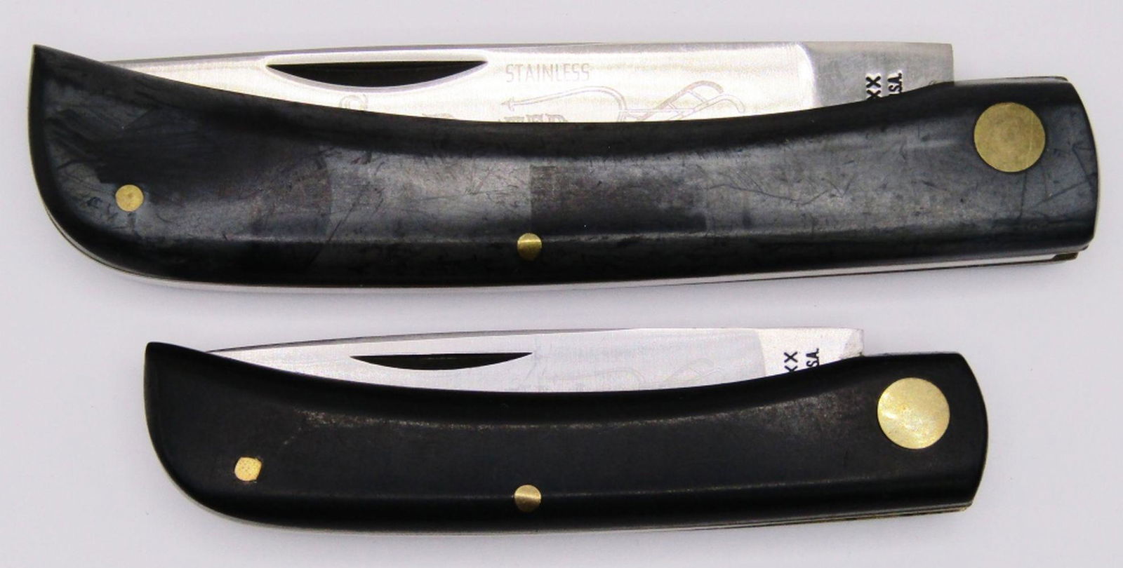 (2) Case XX 3Dot Black 'Sod Buster' Folding Knives (1 of 7)