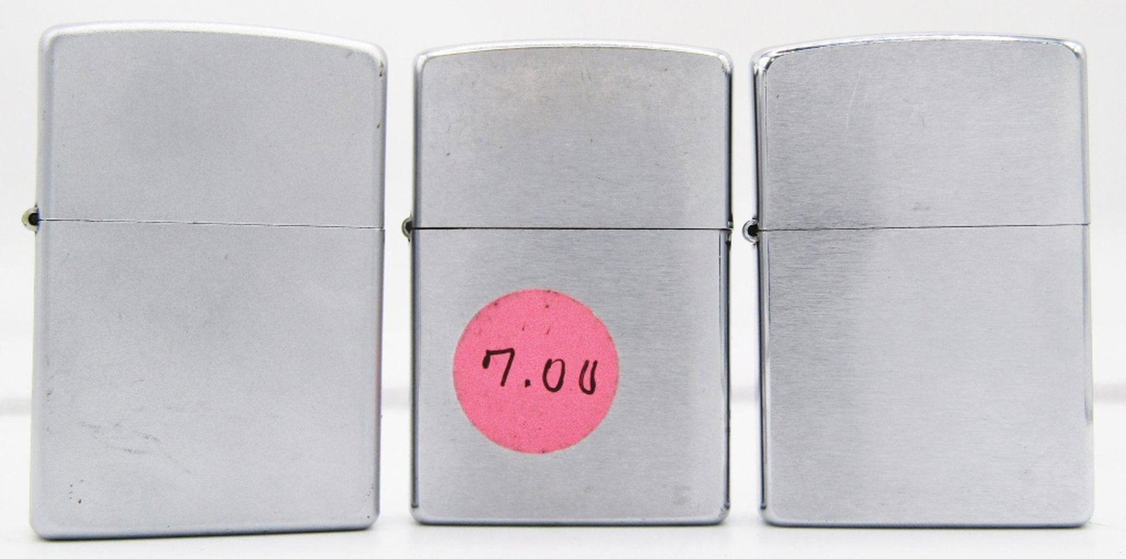 (3) PLAIN SILVER TONED ZIPPO LIGHTERS!: ONE 2001, ONE 2003, ONE 2004