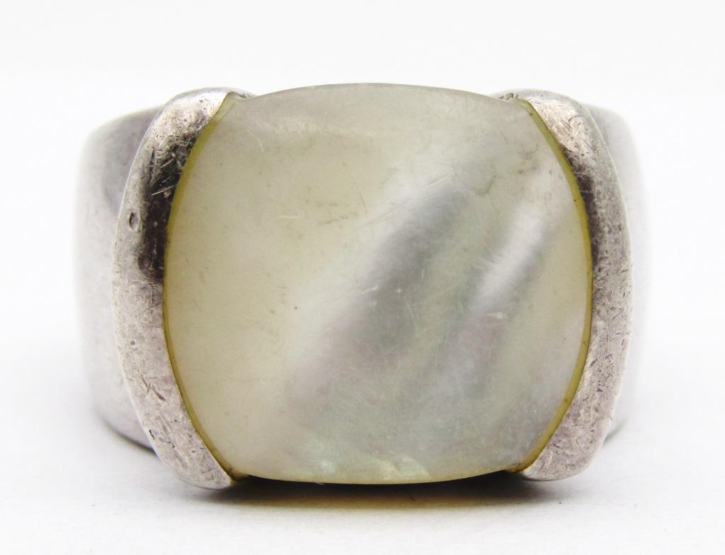 MOTHER of PEARL STERLING RING - SOLID PIECE (1 of 5)