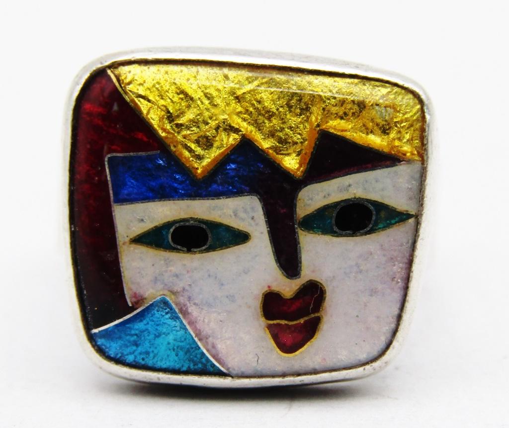 C.R.DUNE STERLING DESIGNER RING w/24k GOLD (1 of 6)