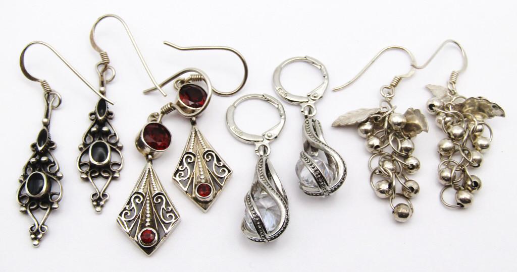(4) STERLING PIERCED DANGLE EARRING SETS (1 of 4)