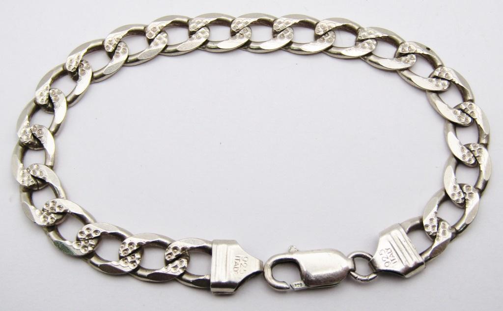 8" CUBAN LINK STERLING BRACELET 925 ITALY: 12 DWT