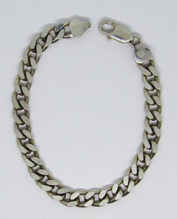 8" CUBAN LINK STERLING BRACELET 925 ITALY: 16 DWT