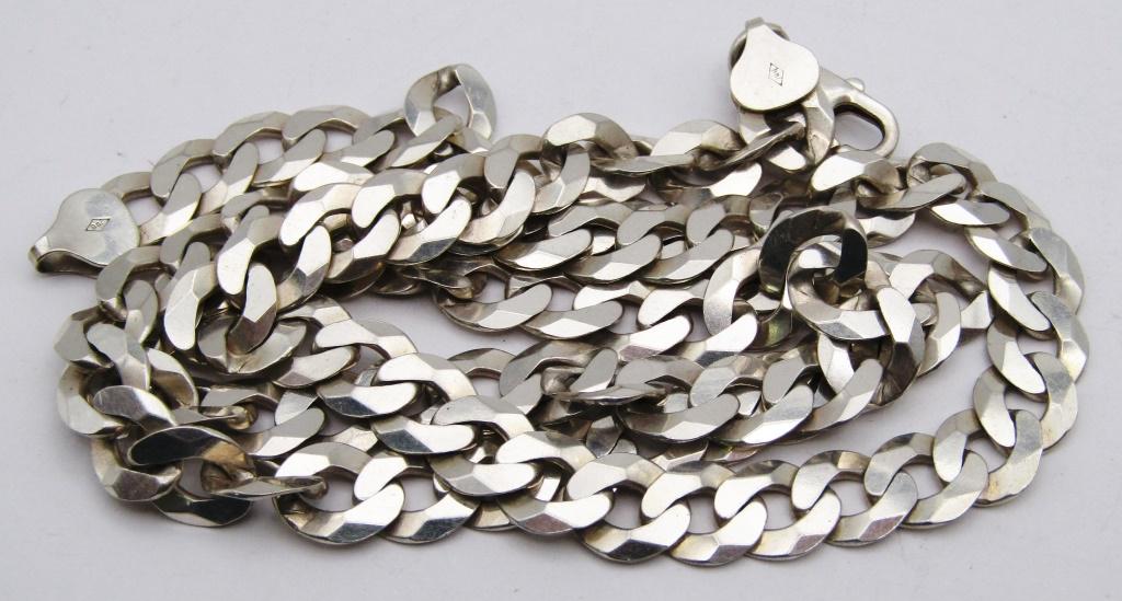 24" CUBAN LINK STERLING NECKLACE 925 ITALY: 27 DWT