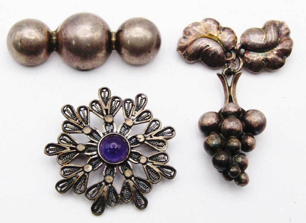 (3) VINTAGE STERLING PINS/BROOCH (1 of 3)